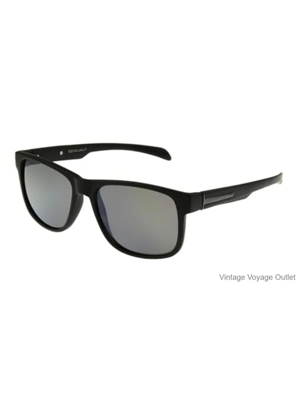 Foster Grant Men's Ramble Way Shape Sunglasses Black Smoke 52 mm